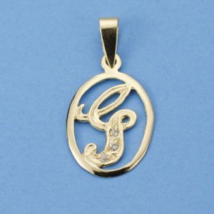 18K COLGANTE LETRA G CON CIRCONITAS