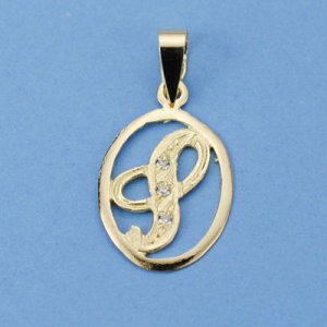 18K COLGANTE LETRA S CON CIRCONITAS