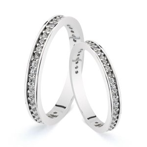 18K ALIANZA ORO BLANCO CIRCONITAS 3 MM
