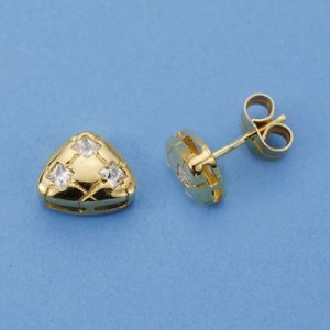 18K PENDIENTES CIRCONITAS. 10 X 8 MM.