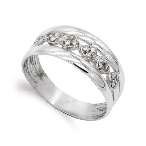 18K SORTIJA ORO BLANCO Y CIRCONITAS