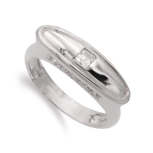 18K SORTIJA ORO BLANCO PIEDRA BLANCA CIRCONITAS