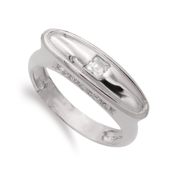 18K SORTIJA ORO BLANCO PIEDRA BLANCA CIRCONITAS