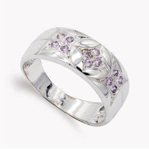 18K SORTIJA ORO BLANCO CIRCONITAS COLOR