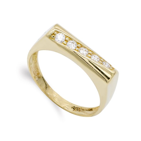 18K SORTIJA ORO AMARILLO Y CIRCONITAS