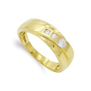 18K SORTIJA ORO AMARILLO MACIZO CON CIRCONITAS