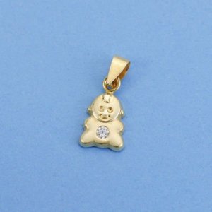 18K COLGANTE ORO AMARILLO NIÑO CIRCONITA. 10 X 6 MM.