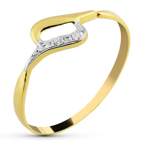 18K SORTIJA BICOLOR CIRCONITAS