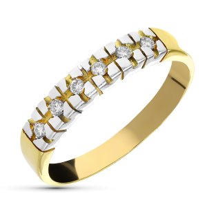 18K SORTIJA ORO BICOLOR DIAMANTES TALLA BRILLANTE 0.20 QTS.