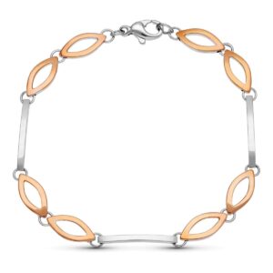 18K PULSERA ORO BICOLOR LONGITUD TOTAL 20 CM