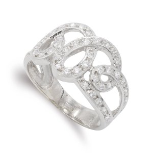 18K SORTIJA ORO BLANCO CALADA CON CIRCONITAS