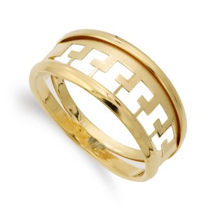 18K SORTIJA ORO AMARILLO MOTIVOS CALADOS. ANCHO: 9 M