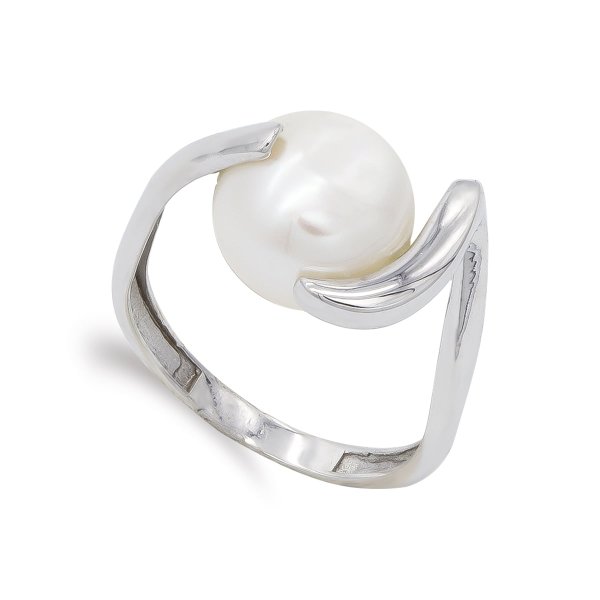 18K SORTIJA ORO BLANCO CON PERLA BARROCA 11,5MM.