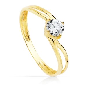9K SOLITARIO ORO AMARILLO CIRCONITA 4.5MM