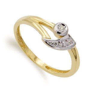 18K SORTIJA ORO BICOLOR CON CIRCONITAS ANCHO MOTIVO 7 MM