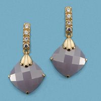 18K PENDIENTES PIEDRA COLOR. PRESION