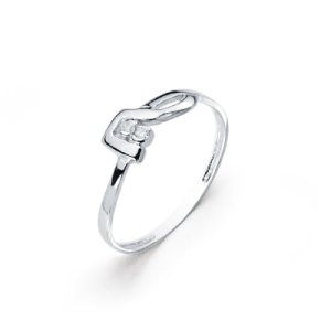 18K SORTIJA ORO BLANCO DIAMANTES TALLA BRILLANTE 0.026  QTS. ANCHO: 5MM. CUERPO: 1,5MM