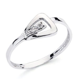 18K SORTIJA ORO BLANCO DIAMANTES TALLA BRILLANTE 0.016  QTS. 8 X 7MM