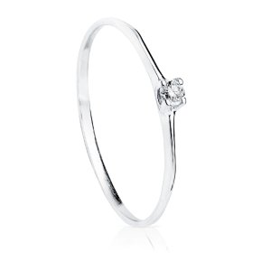 18K SOLITARIO ORO BLANCO DIAMANTE 0.055 QTS. SI-H ANCHO: 3MM