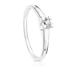 18K SOLITARIO ORO BLANCO DIAMANTE TALLA BRILLANTE 0.150 QTS. G-VS2