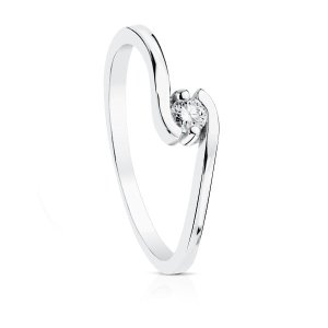 18K SOLITARIO ORO BLANCO DIAMANTE TALLA BRILLANTE 0.100 QTS. G-VS2