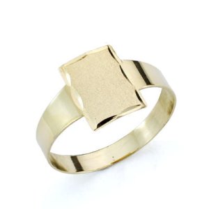 18K SELLO ORO AMARILLO BEBE RECTANGULAR MEDIANO