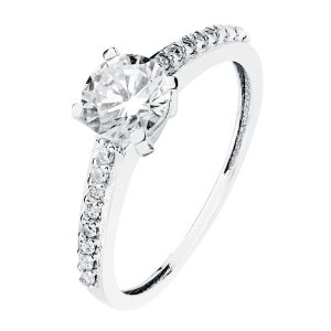18K SOLITARIO ORO BLANCO CIRCONITAS 6 MM