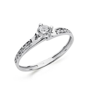 18K SOLITARIO ORO BLANCO CIRCONITAS 4 MM