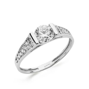 18K SOLITARIO ORO BLANCO CIRCONITAS 5 MM