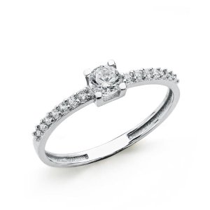 18K SOLITARIO ORO BLANCO CIRCONITAS 4 MM
