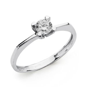 18K SOLITARIO ORO BLANCO CIRCONITA 5 MM