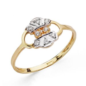 18K SORTIJA ORO BICOLOR CON CIRCONITAS. ANCHO: 9 MM