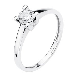 18K SOLITARIO ORO BLANCO CIRCONITA 5 MM