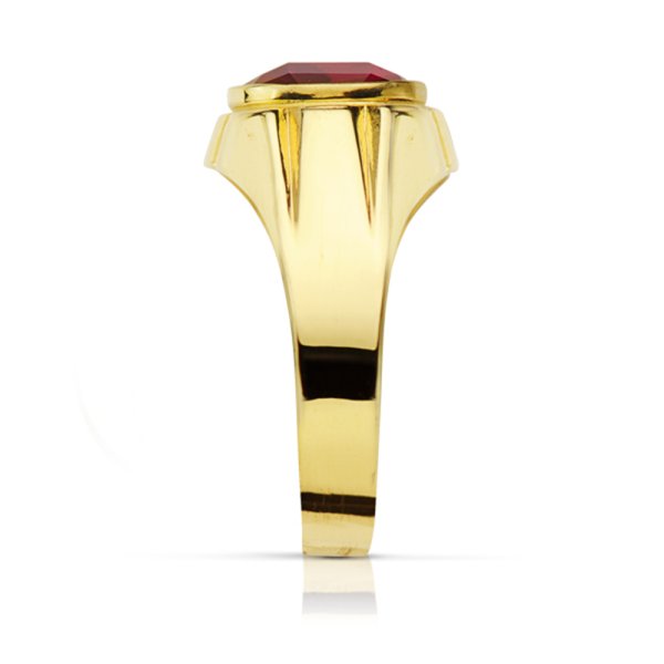 18K SELLO ORO AMARILLO PIEDRA OVAL RUBI SPINEL 10X8 MM - Imagen 2