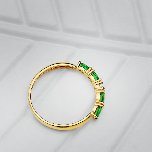 18K SORTIJA ORO AMARILLO 4 CIRCONITAS AZULES TALLA MARQUISE ANCHO 2 MM - Imagen 2