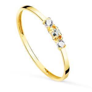 18K SORTIJA ORO AMARILLO AGUAMARINA Y CIRCONITAS ANCHO CUERPO 1.2 MM