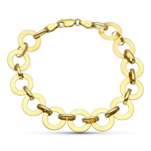 18K PULSERA ORO AMARILLO CIRCULOS. 20 CM