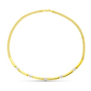 18K GARGANTILLA ORO AMARILLO PANTER CON CIRCONITAS 45CM 7 MM