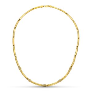18K GARGANTILLA ORO AMARILLO TRAMOS MATE BRILLO 45 CM