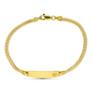 18K ESCLAVA ORO AMARILLO FLOR 17 CM
