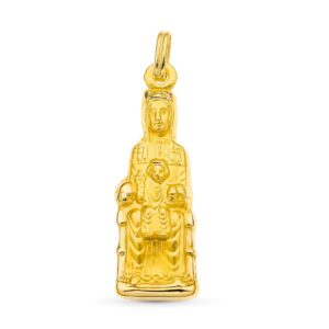 18K SILUETA ORO AMARILLO VIRGEN DE MONSERRAT 34X11 MM
