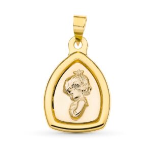 18K MEDALLA ORO BICOLOR VIRGEN NIÑA 24X16 MM