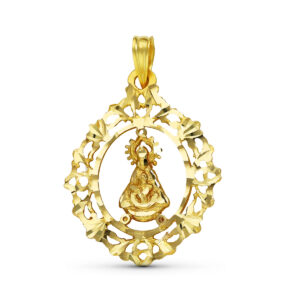 18K MEDALLA VIRGEN DE TISCAR CERCO 28X22 MM