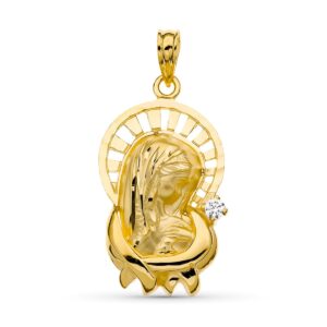 18K MEDALLA VIRGEN NIÑA 28X16 MM
