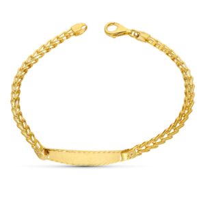 18K ESCLAVA ORO AMARILLO ESPIGA 18 CM
