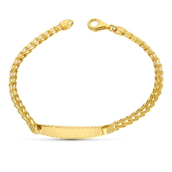 18K ESCLAVA ORO AMARILLO ESPIGA 18 CM
