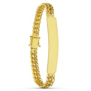 18K PULSERA ESCLAVA ORO AMARILLO CARAQUEÑA 19 CM ANCHO 7 MM