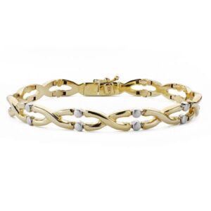 18K PULSERA ORO BICOLOR LONGITUD 19 CM ANCHO 7 MM