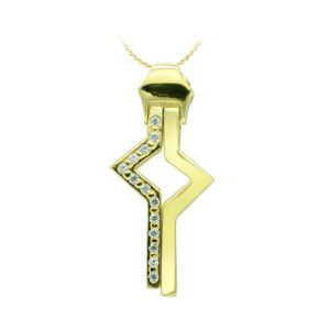 18K CRUZ ORO AMARILLO CIRCONITAS 31X14 MM