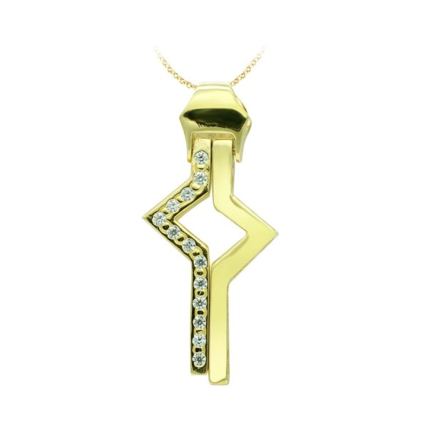 18K CRUZ ORO AMARILLO CIRCONITAS 31X14 MM